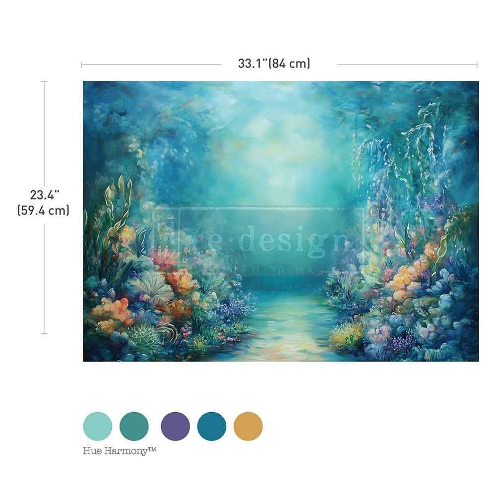 A1 Decoupage Fiber - Beneath the Blue | 1 pc, 23.4”x 33.1" | Redesign with Prima