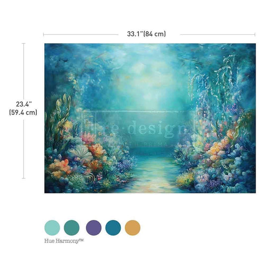 A1 Decoupage Fiber - Beneath the Blue | 1 pc, 23.4”x 33.1" | Redesign with Prima