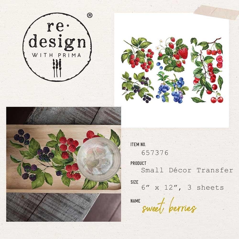 Mini Decor Transfers® - Sweet Berries | 6"x12"| Redesign with Prima