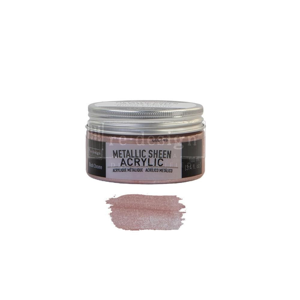 Metallic Sheen - Blush Chrome | Acrylic Paint |  1 Tin, 100 ml | Redesign with Prima
