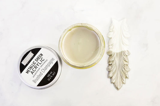 Metallic Sheen- Brushed Champagne | Acrylic Paint |  1 Tin, 100 ml | Redesign with Prima