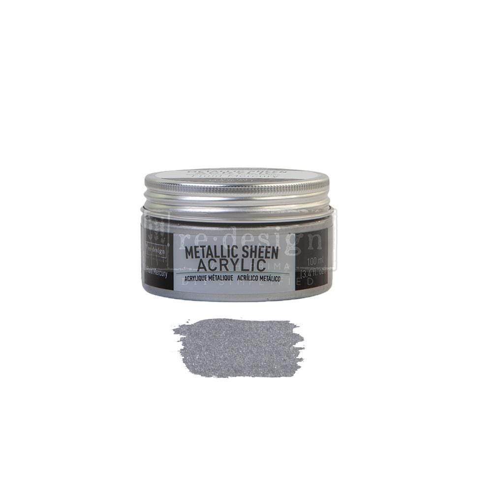 Metallic Sheen - Fluid Mercury | Acrylic Paint |  1 Tin, 100 ml | Redesign with Prima