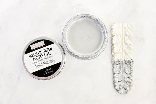 Metallic Sheen - Fluid Mercury | Acrylic Paint |  1 Tin, 100 ml | Redesign with Prima