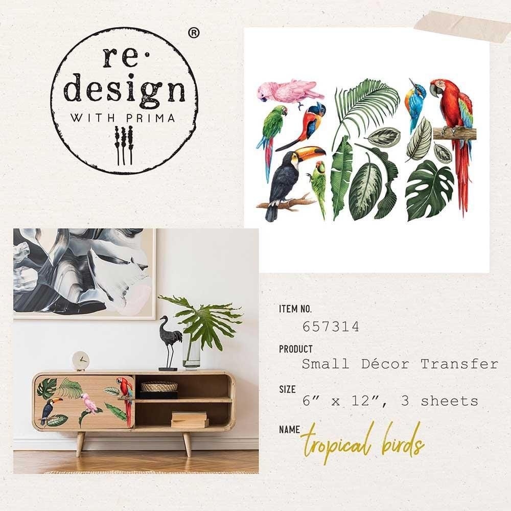 Mini Decor Transfer® - Tropical Birds | 6”x12” | Redesign with Prima
