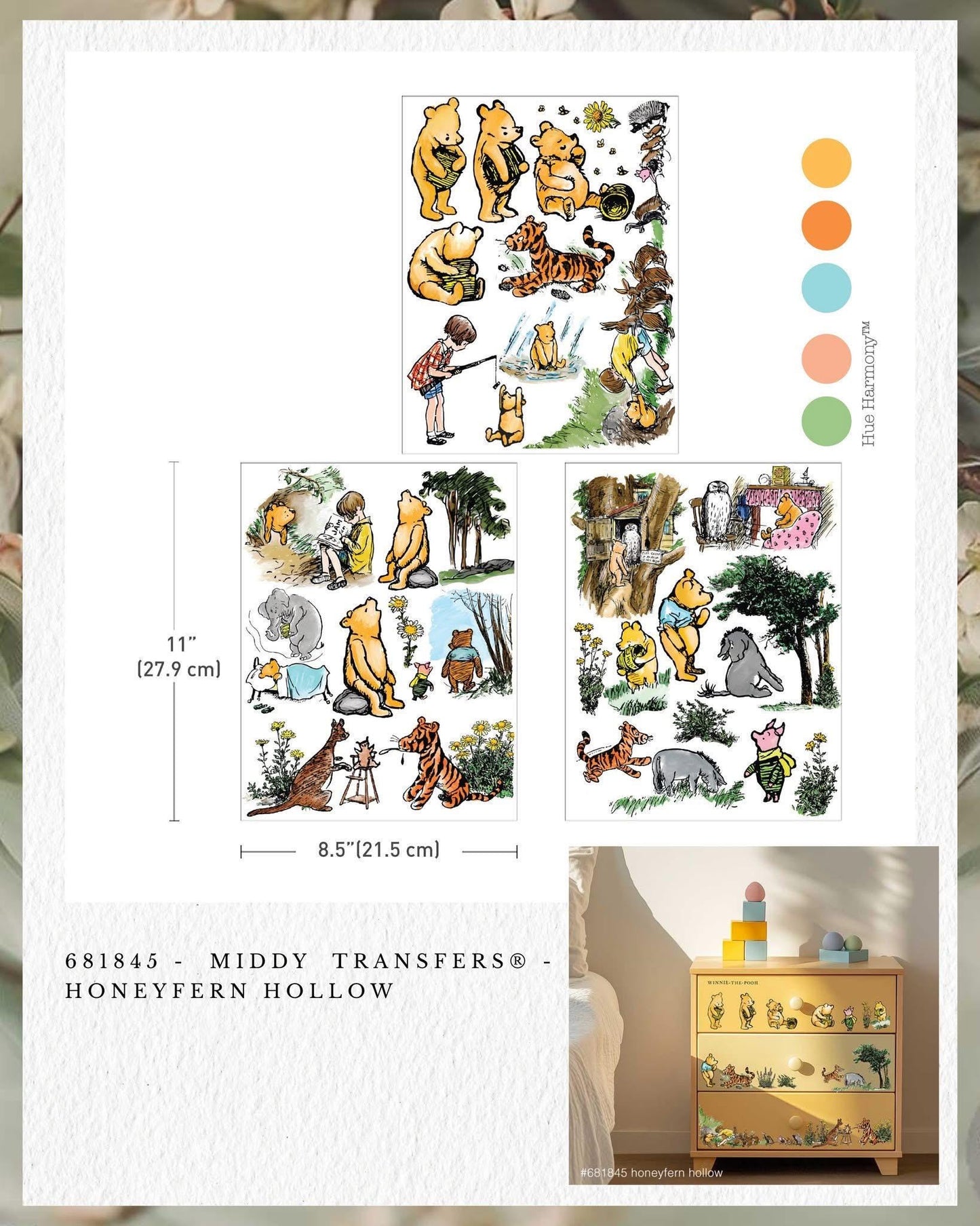 Middy Decor Transfers® - Honeyfern Hollow | 3 sheets, 8.5 x 11” | Redesign with Prima