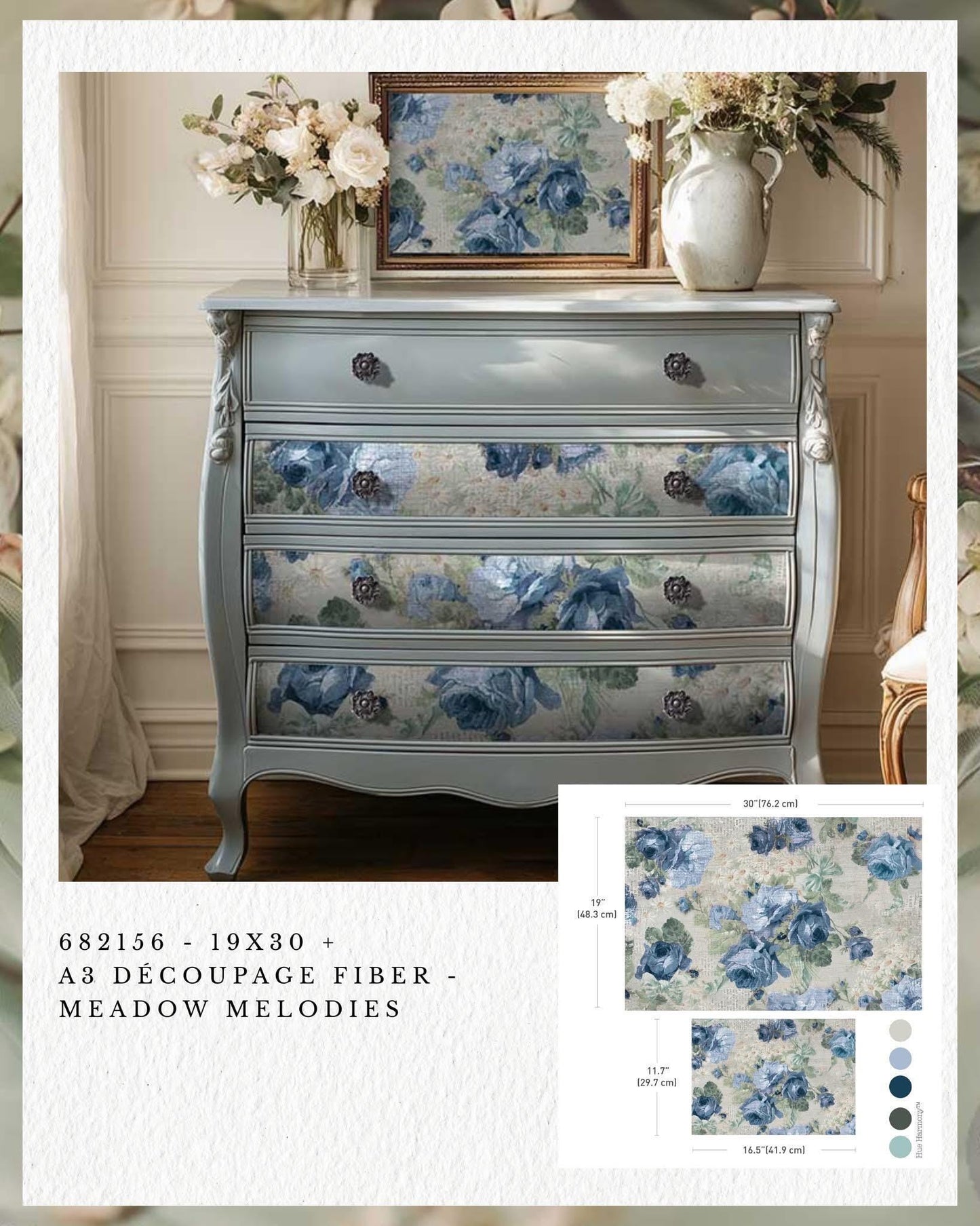 Double Delight Decoupage Fiber Set  - Meadow Melodies | |1-19x30”+1-11.7x16.5” | Redesign with Prima®