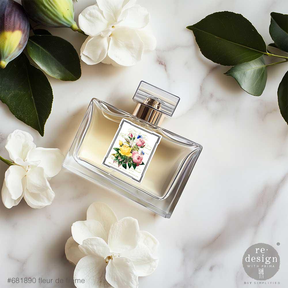 Luxe Transfers - Fleur de Frame  | 3.25"x11.5"-2 sheets | Botanical Labels | Redesign with Prima