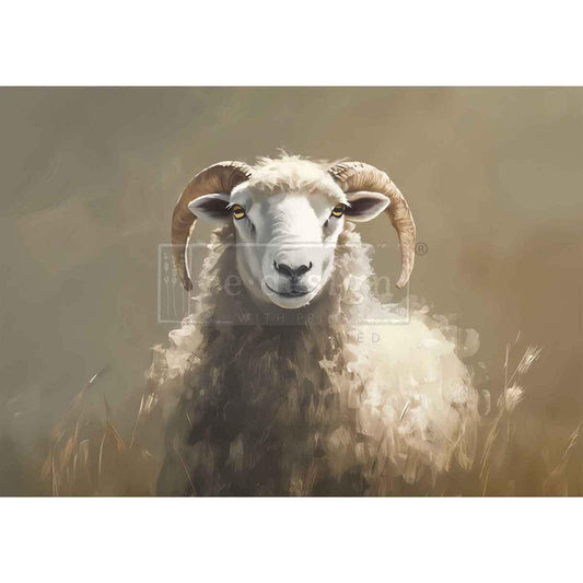 A3 Decoupage Fiber - Hillside Grazing | 1 sheet, 11.7"x16.5" | Ram | Redesign with Prima