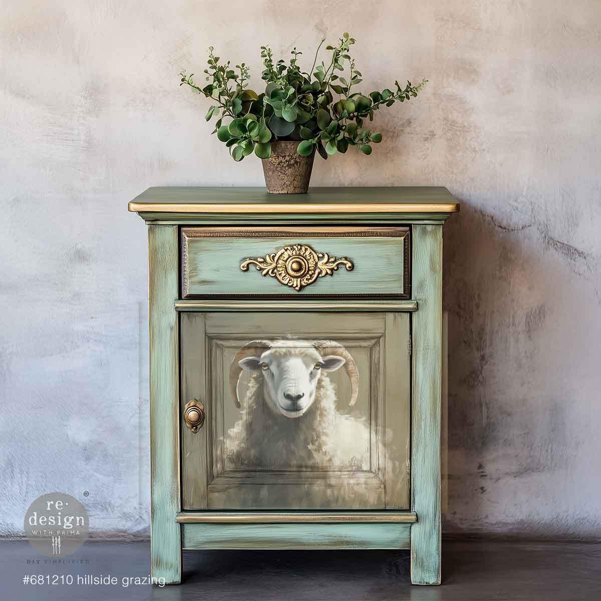 A3 Decoupage Fiber - Hillside Grazing | 1 sheet, 11.7"x16.5" | Ram | Redesign with Prima