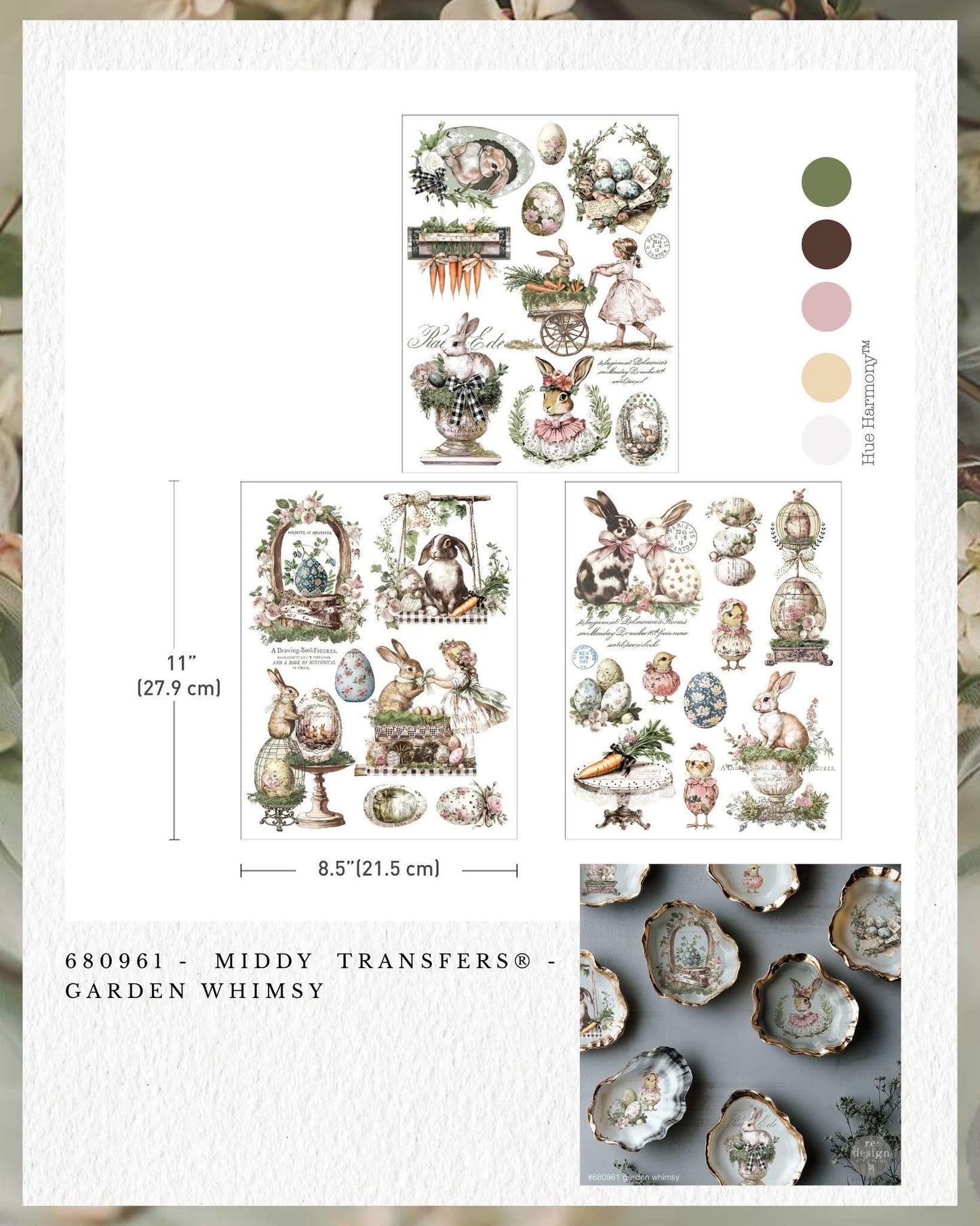 Middy Decor Transfers® - Garden Whimsy  | 3 sheets, 8.5 x 11” | Redesign with Prima