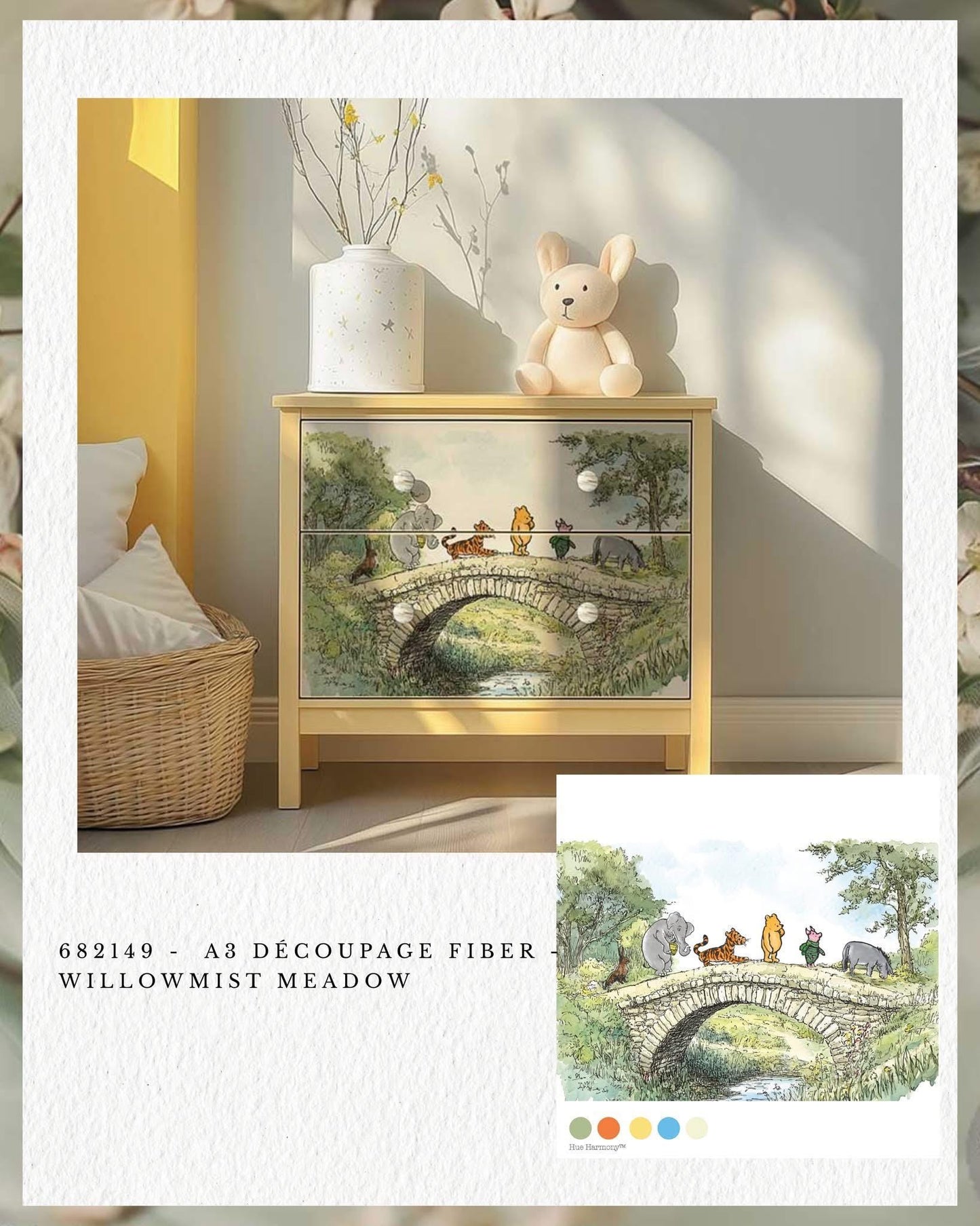 A3 Decoupage Fiber - Willowmist Meadow | 11.7"x16.5" | Redesign with Prima