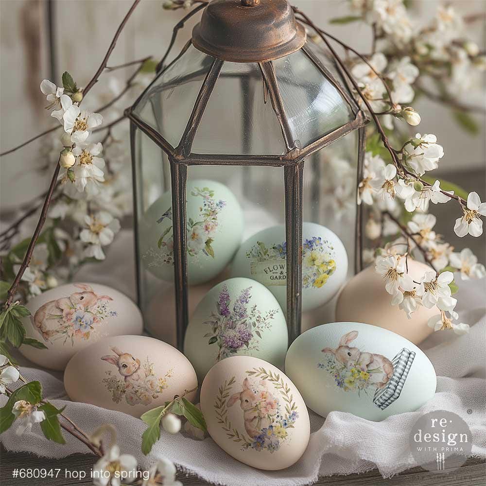 Gilded Spring H2O Transfers  | 8.5"x11"-1 sheet | Gold Easter | Redesign with Prima