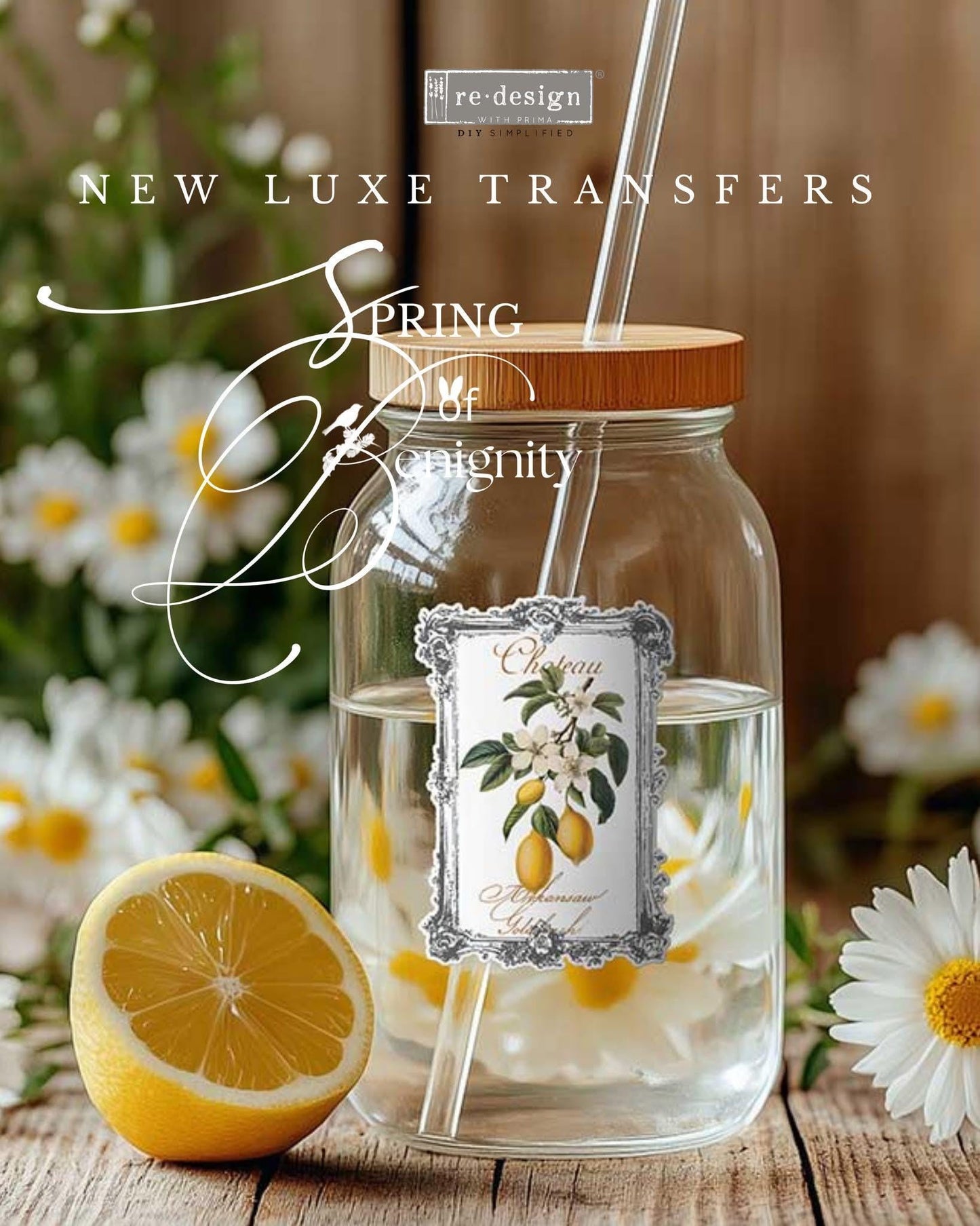 Luxe Transfers - Fleur de Frame  | 3.25"x11.5"-2 sheets | Botanical Labels | Redesign with Prima