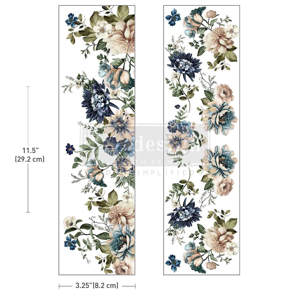Luxe Transfers - Whispers of Indigo  | 3.25"x11.5" | Redesign with Prima