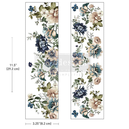 Luxe Transfers - Whispers of Indigo  | 3.25"x11.5" | Redesign with Prima