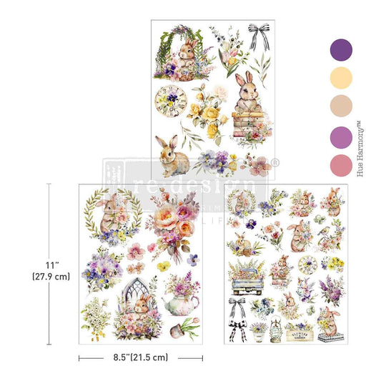 Middy Decor Transfers® - Hop Into Spring | 3 sheets, 8.5 x 11” | Redesign with Prima