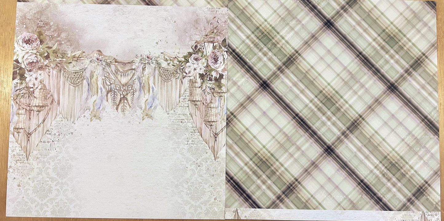 Bohemian Heart Collection Scrapbook Paper Set | 12”x12”, 14 sheets | Prima Marketing Inc.