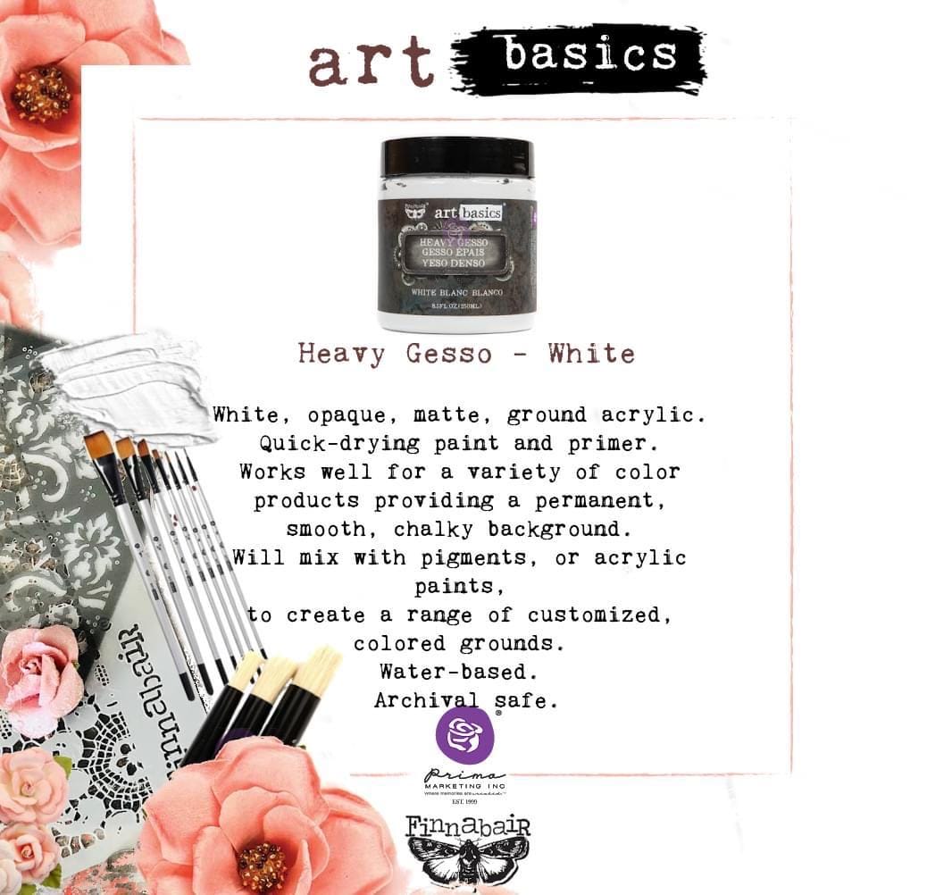 Art Mediums: Heavy White Gesso | 8.5 oz | Primer | Redesign with Prima