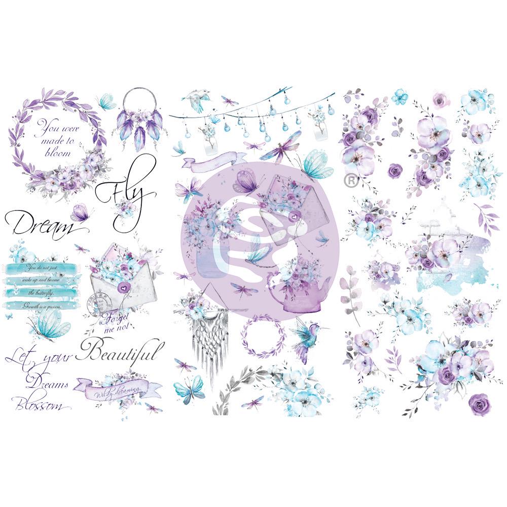 Aquarelle Dreams Collection Flowers - Passion, 6 pcs | Three Girls Tale | Prima Marketing Inc.