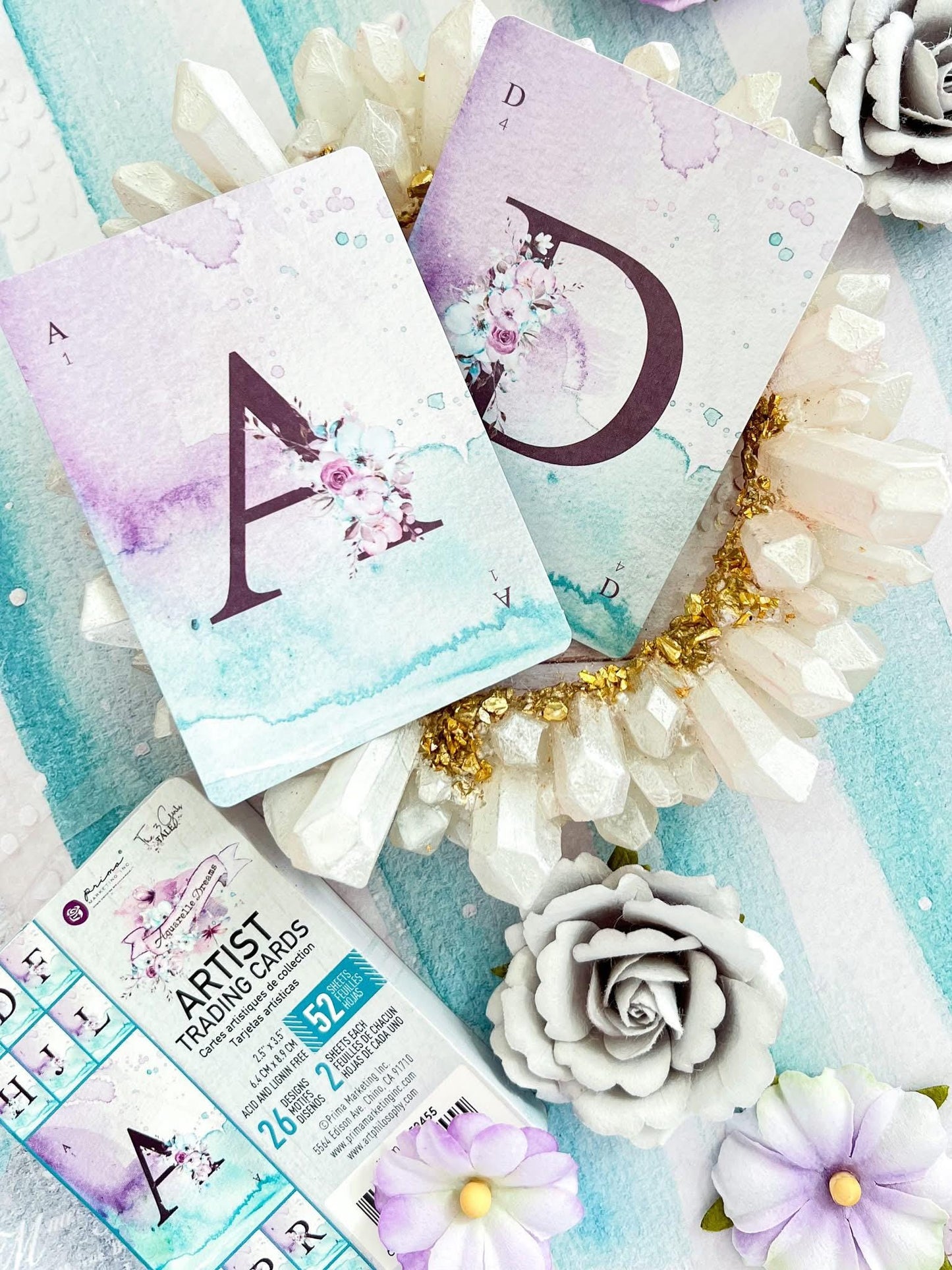 Aquarelle Dreams Collection Flowers - Glory, 6 pcs | Three Girls Tale | Prima Marketing Inc.