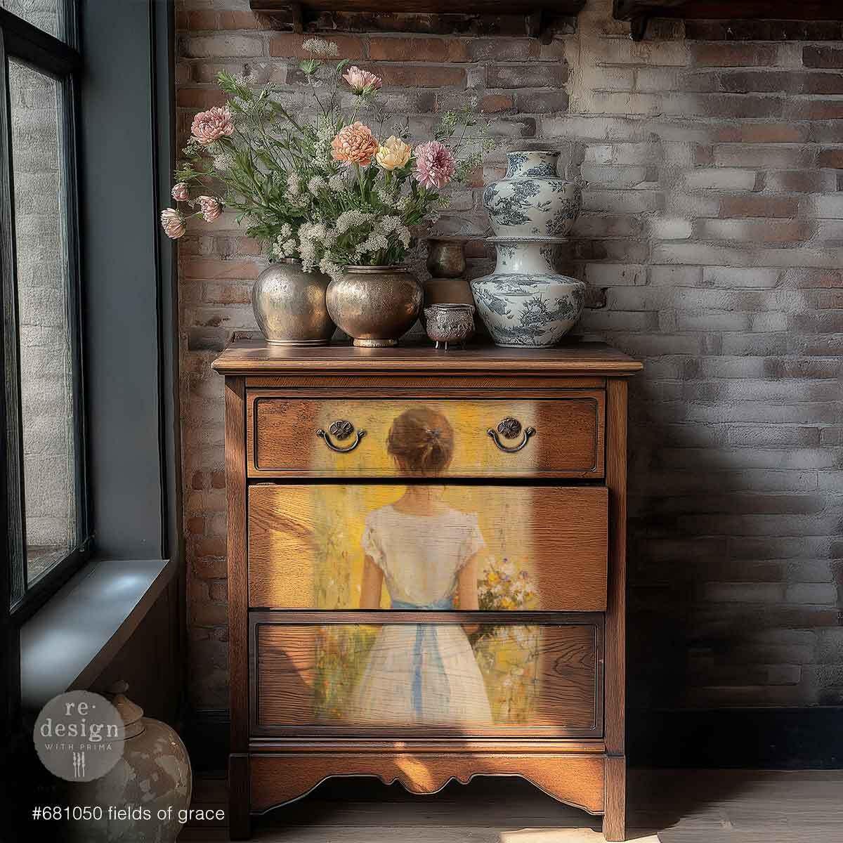 A3 Decoupage Fiber - Fields of Grace | 11.7"x16.5" | Redesign with Prima