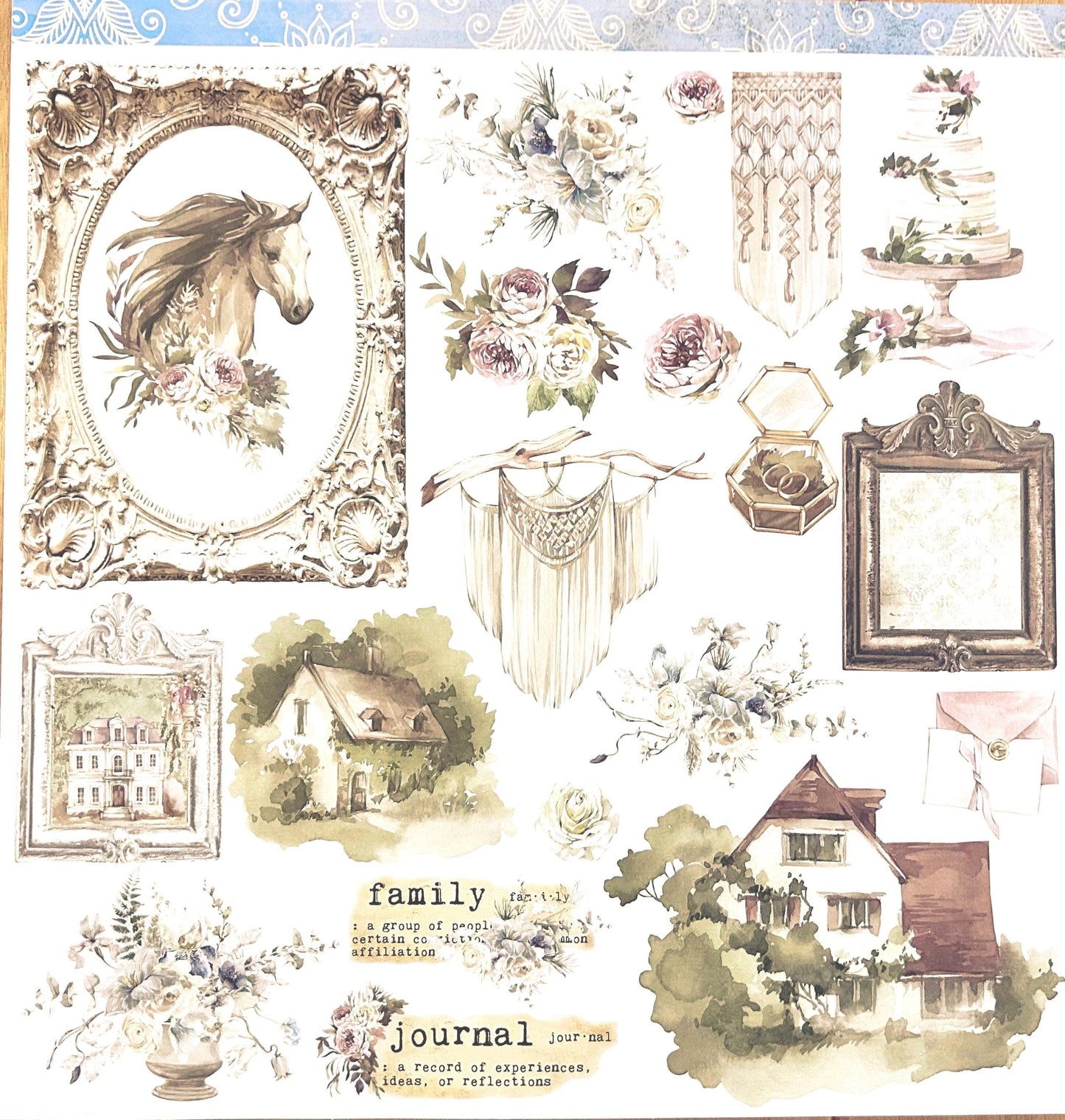 Bohemian Heart Collection Scrapbook Paper Set | 12”x12”, 14 sheets | Prima Marketing Inc.