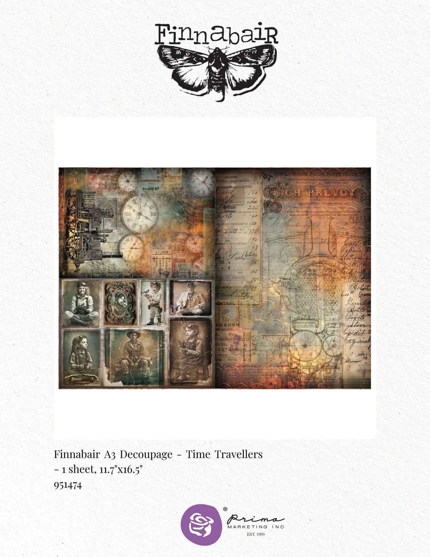 Time Travelers Collection Ephemera, 116 pcs | Finnabair | Prima Marketing Inc.